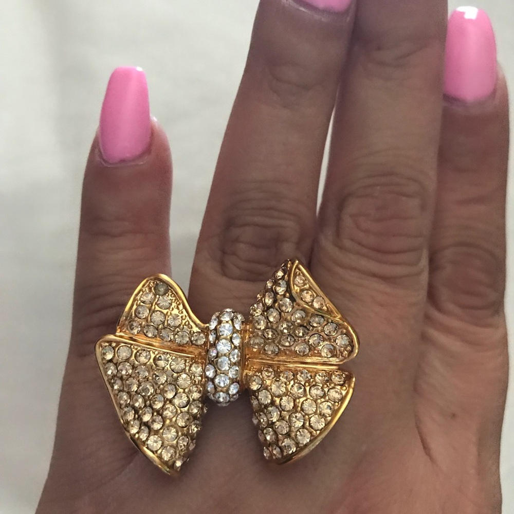 Gold-tone Large Bow Ring